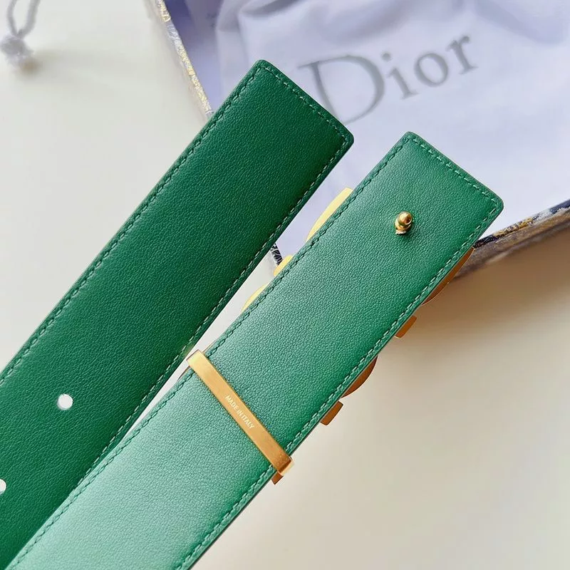 Cheap Dior Italic Buckle Reversible Belt Oblique Galaxy Leather Green 0113