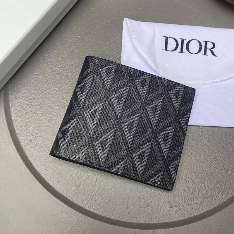 Cheap Dior Bi-Fold Card Holder CD Diamond Motif Canvas Black 0119