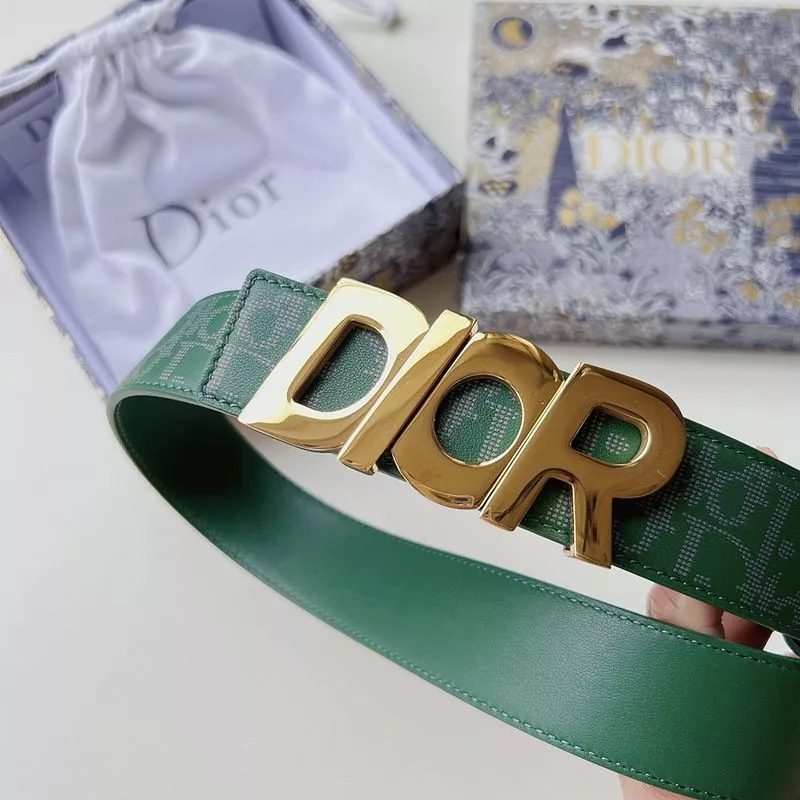 Cheap Dior Italic Buckle Reversible Belt Oblique Galaxy Leather Green 0113