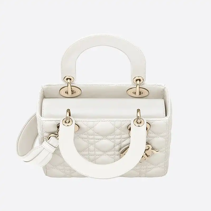 Cheap Lady Dior My ABCDior Bag Cannage Lambskin White 0126