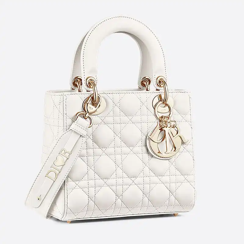 Cheap Lady Dior My ABCDior Bag Cannage Lambskin White 0126