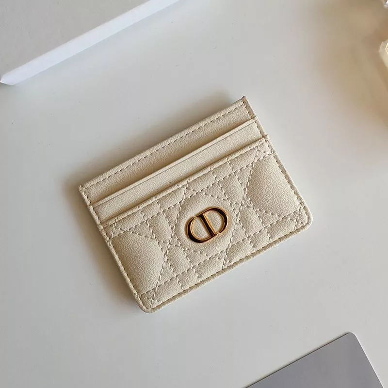 Dior Card Holder Cannage Calfskin White 0112