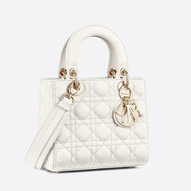 Cheap Lady Dior My ABCDior Bag Cannage Lambskin White 0126