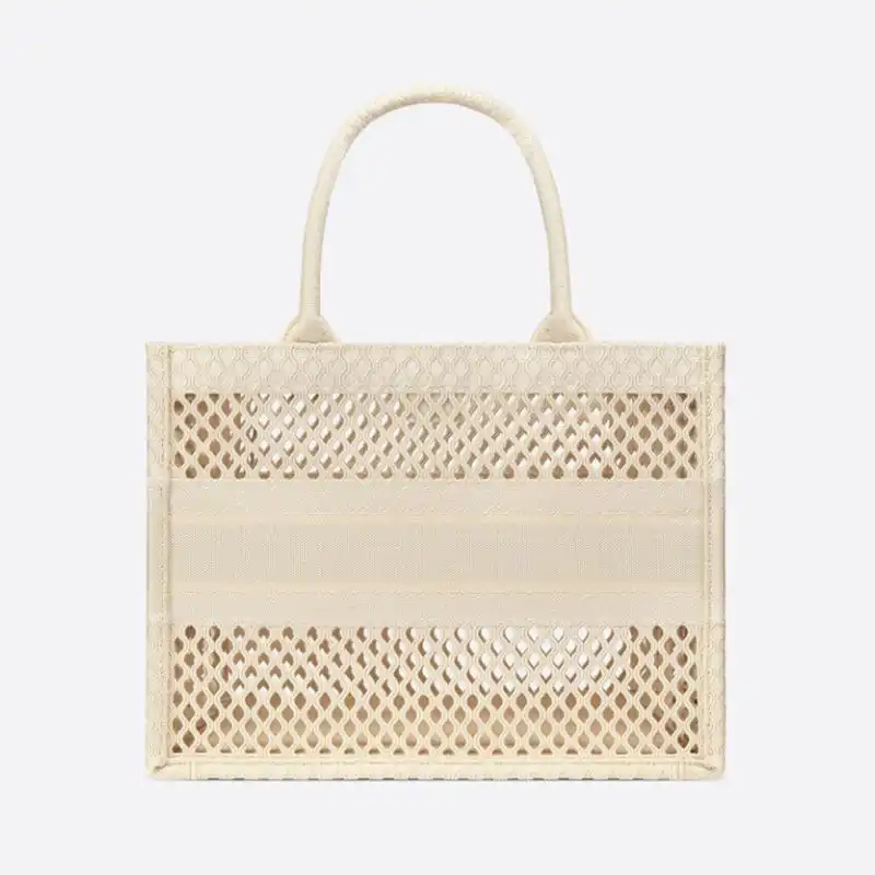 Cheap Dior Book Tote Mesh Motif Canvas Beige 0125