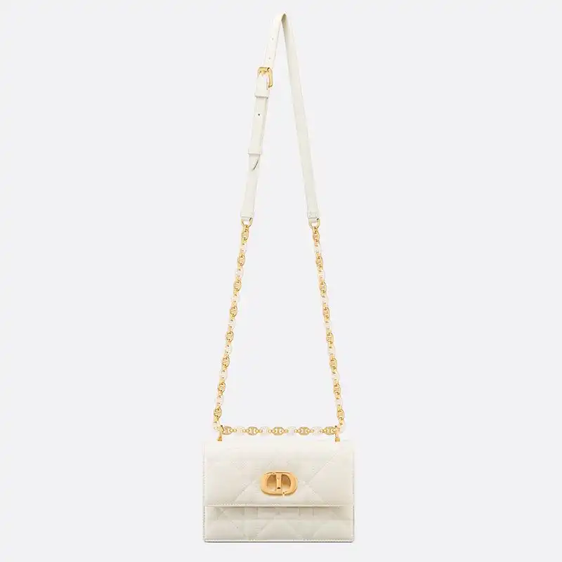 Cheap Mini Miss Caro Bag Macrocannage Lambskin White 0125