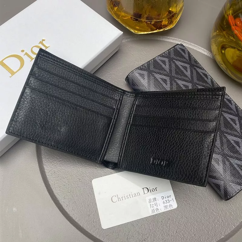 Cheap Dior Bi-Fold Card Holder CD Diamond Motif Canvas Black 0119