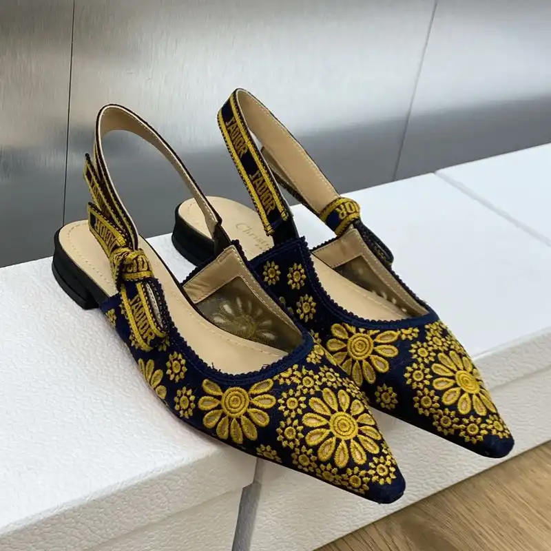 Cheap J'Adior Slingback Pumps Women Saint-Gall Floral Motif Mesh Blue Gold 0128