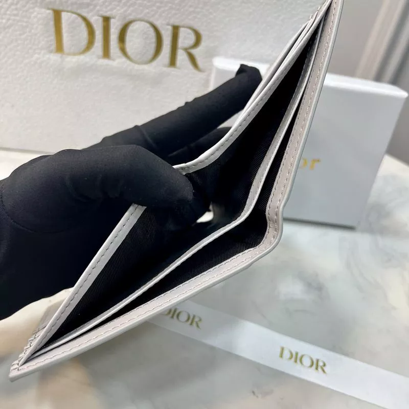 Cheap Dior Bi-Fold Wallet Oblique Galaxy Leather Grey 0120