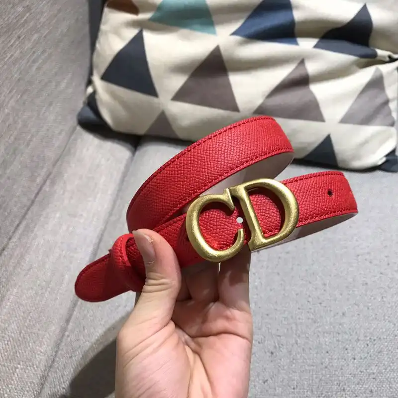 Cheap Dior CD Belt Calfskin Red 0122