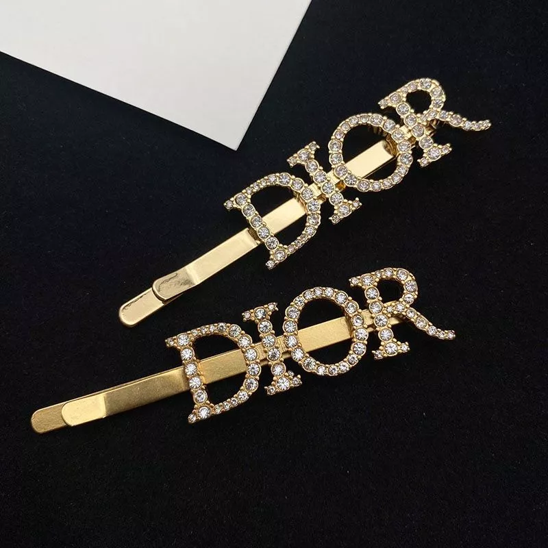 Diorevolution Barrette Metal With White Crystals Gold 0113