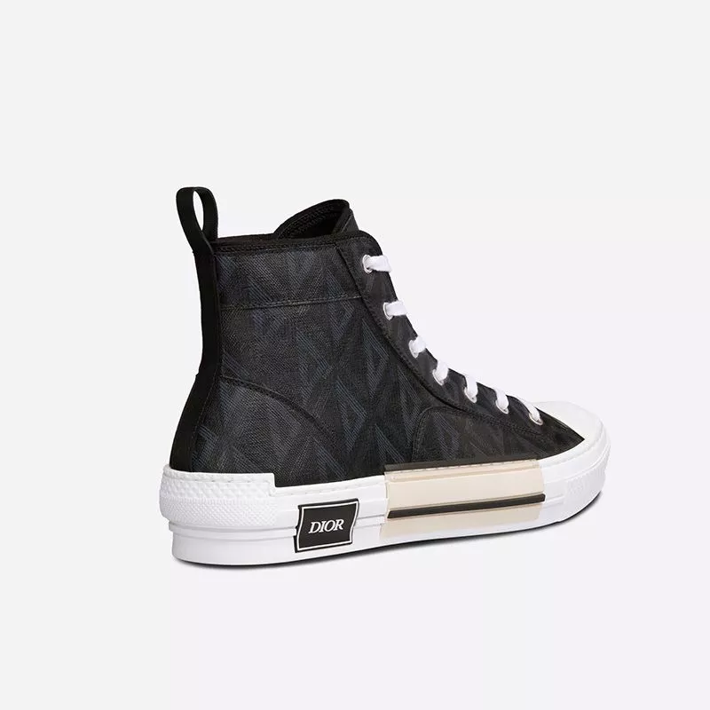 Cheap Dior B23 High-Top Sneakers Unisex CD Diamond Motif Canvas Black 0115