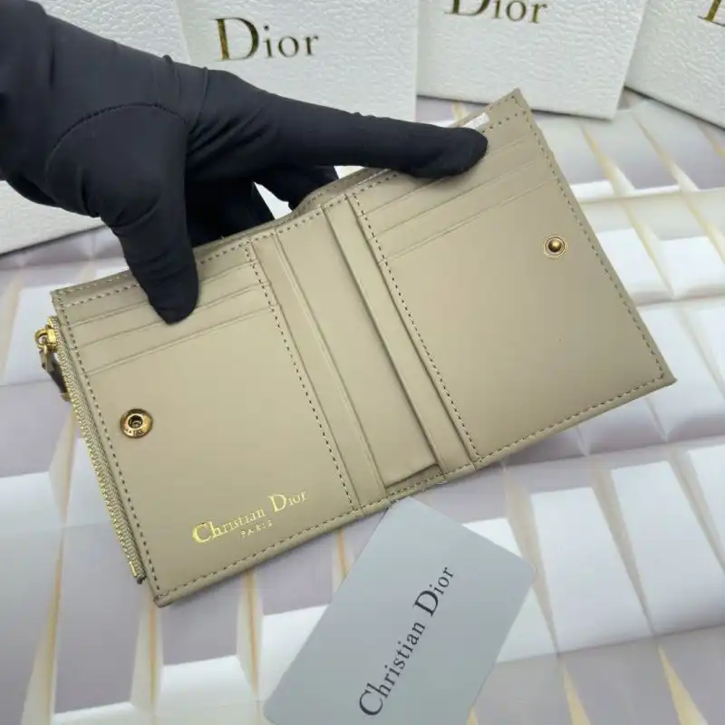 Cheap Dior Caro Dahlia Card Holder Cannage Calfskin Brown 0124