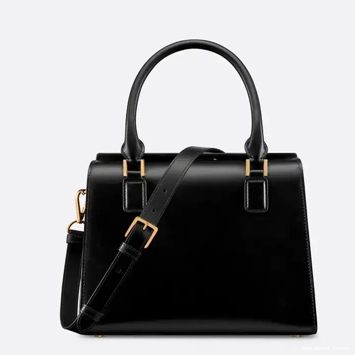 Cheap Box Medium Bag Dior Black Boston Calfskin 0212