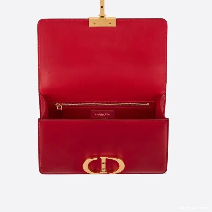 Cheap Box Dior 30 Montaigne Bag Red Calfskin 0212