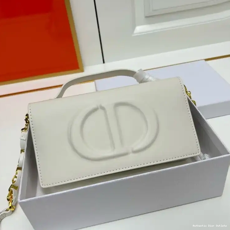 Cheap White Mini Signature Dior Calfskin Bag CD 0218