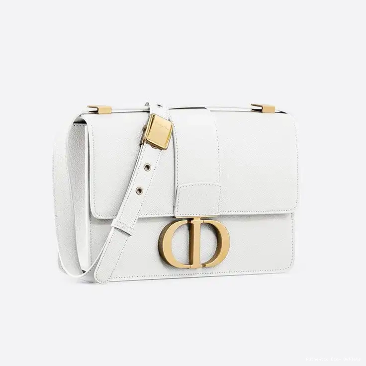 Cheap 30 Calfskin White Dior Montaigne Grained Bag 0215