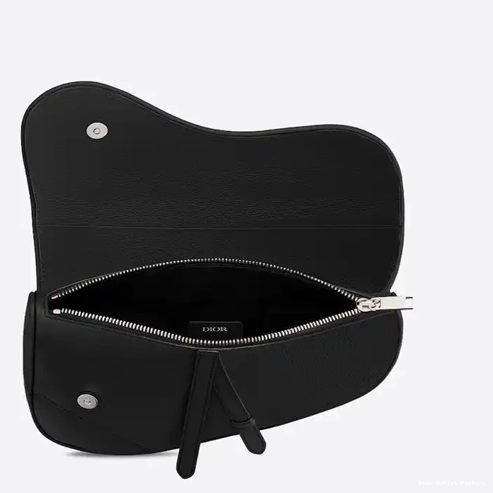 Cheap Calfskin Black Dior Grainded Crossbody Saddle 0208