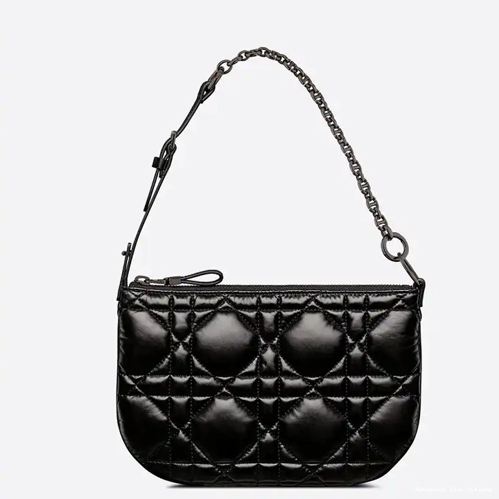 Cheap Calfskin Bag Caro Dior Black Mini Tulip Quilted Macrocannage 0210