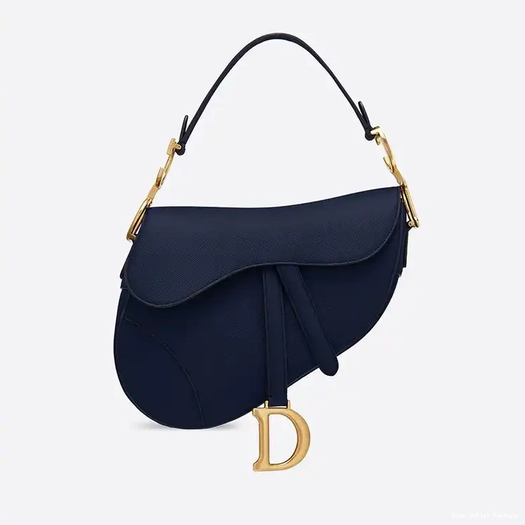 Cheap Navy Blue Grained Dior Saddle Bag Calfskin 0222