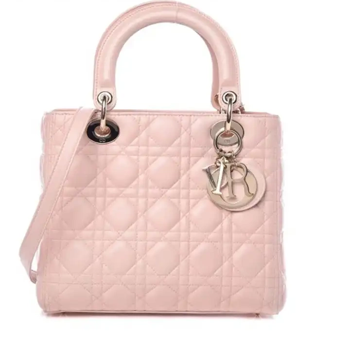 Cheap Gold Lady Dior Bag Medium Cannage Lambskin Pink 0223