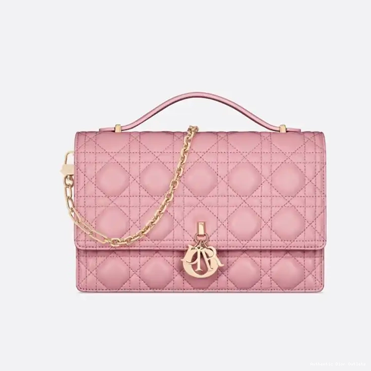 Cheap Dior Top Handle Miss Small Bag Lambskin Cannage Pink 0222