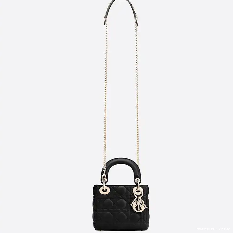 Cheap Black Cannage Bag Lady Lambskin Dior Mini 0209