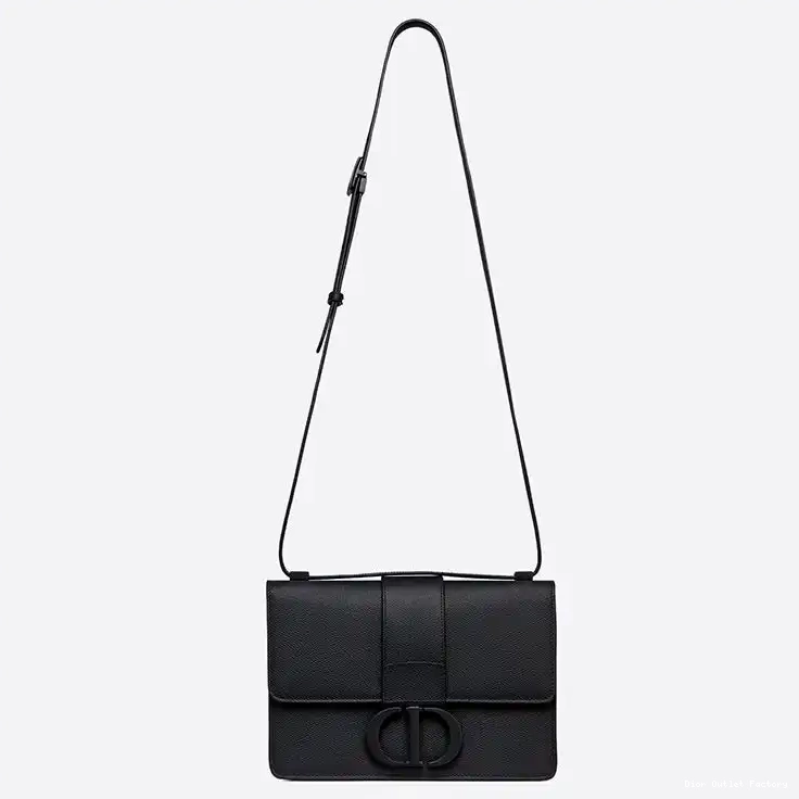 Cheap 30 Calfskin Dior Grained Bag Montaigne Ultramatte Black 0217