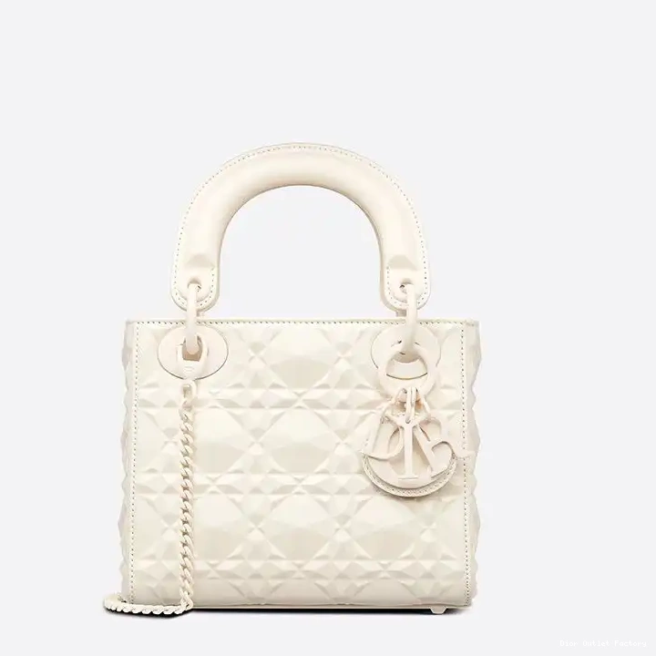 Cheap Ultramatte Cannage Calfskin Dior Motif White with Mini Diamond Bag Lady 0208