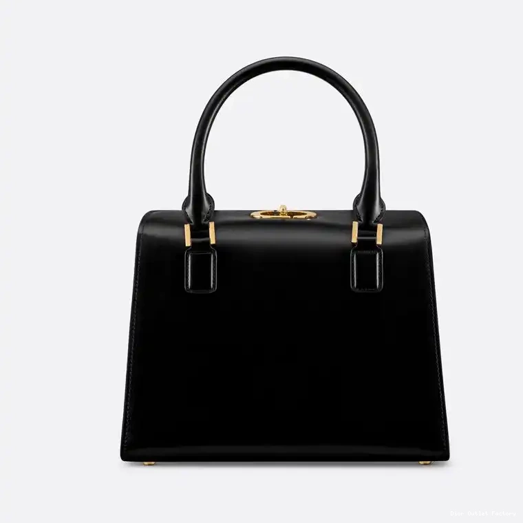 Cheap Box Medium Bag Dior Black Boston Calfskin 0212