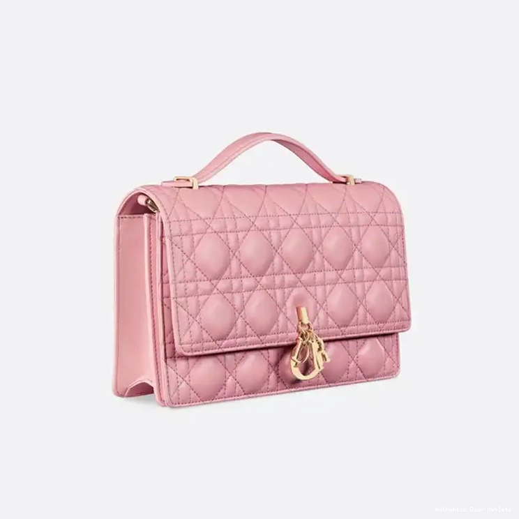 Cheap Dior Top Handle Miss Small Bag Lambskin Cannage Pink 0222