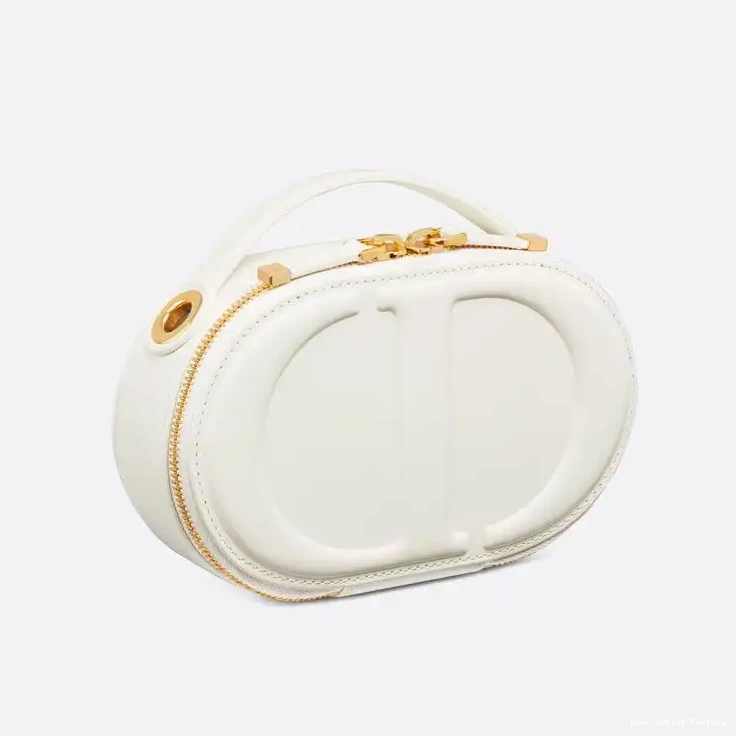 Cheap Oval Camera Calfskin Bag Signature Dior White CD 0224