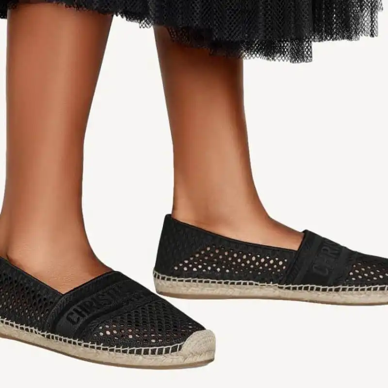 Cheap Christian Dior Granville Espadrilles Women Mesh Black 0201