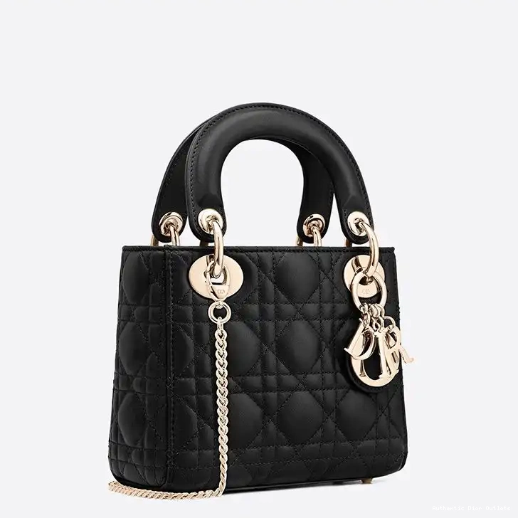 Cheap Black Cannage Bag Lady Lambskin Dior Mini 0209