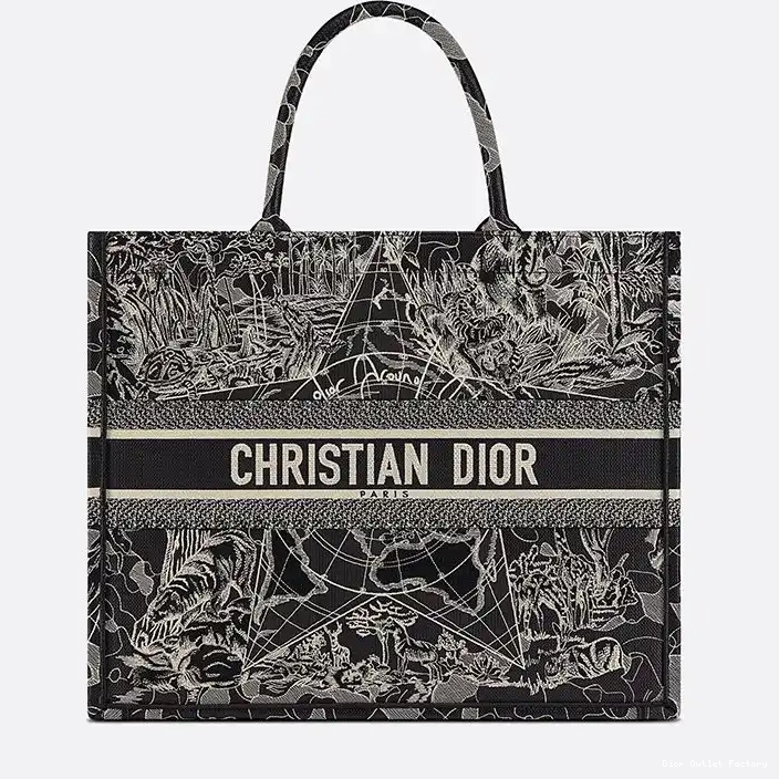 Cheap Black World Book Tote Motif Canvas Around Dior the 0221