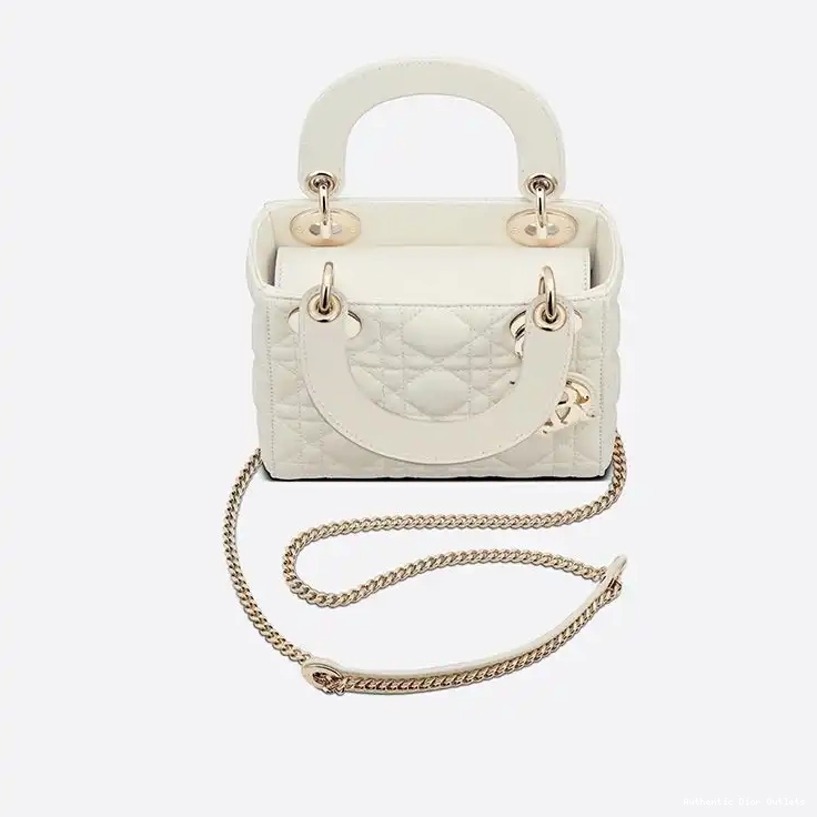 Cheap Cannage Dior Mini Lady Bag White Lambskin 0218