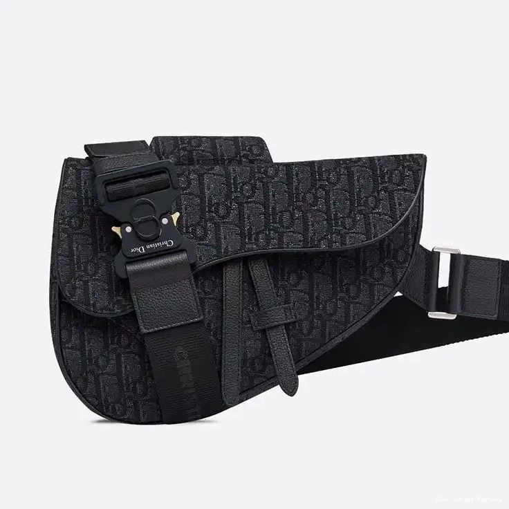 Cheap Crossbody Black Oblique Dior Motif Canvas Saddle 0212