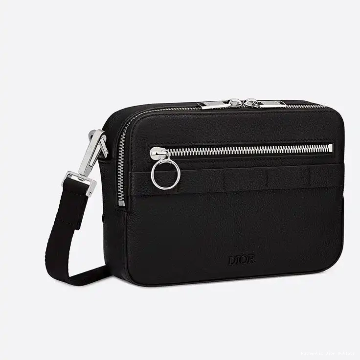 Cheap Black Grained Calfskin Messenger Safari Dior 0222