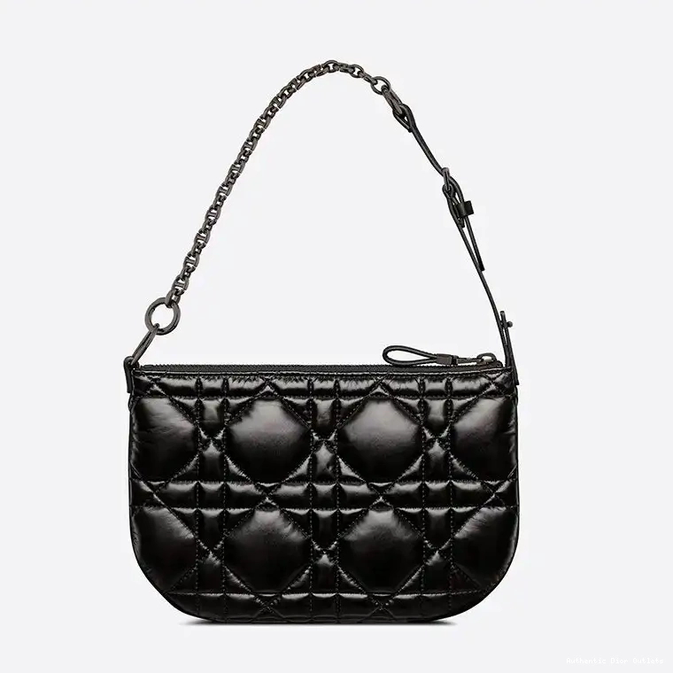 Cheap Calfskin Bag Caro Dior Black Mini Tulip Quilted Macrocannage 0210