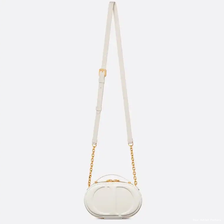 Cheap Oval Camera Calfskin Bag Signature Dior White CD 0224