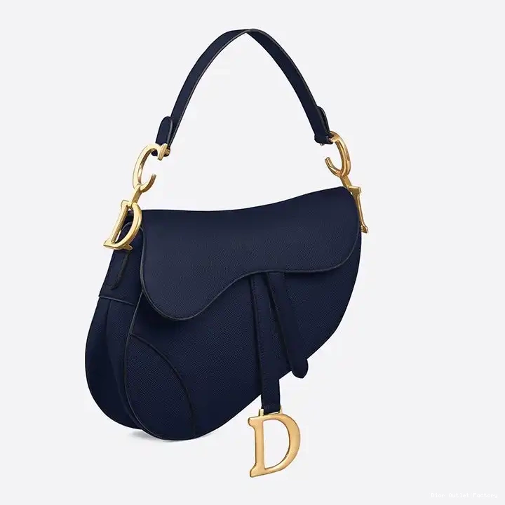 Cheap Navy Blue Grained Dior Saddle Bag Calfskin 0222