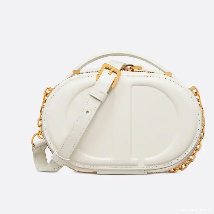 Cheap Oval Camera Calfskin Bag Signature Dior White CD 0224