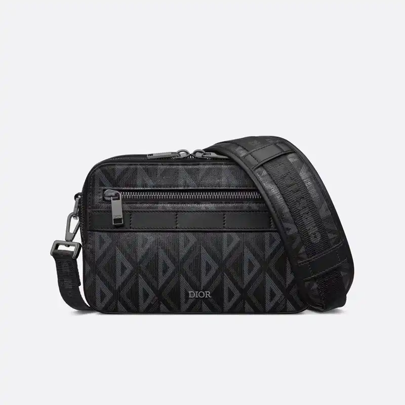 Cheap Dior Safari Messenger CD Diamond Motif Canvas Black 0205