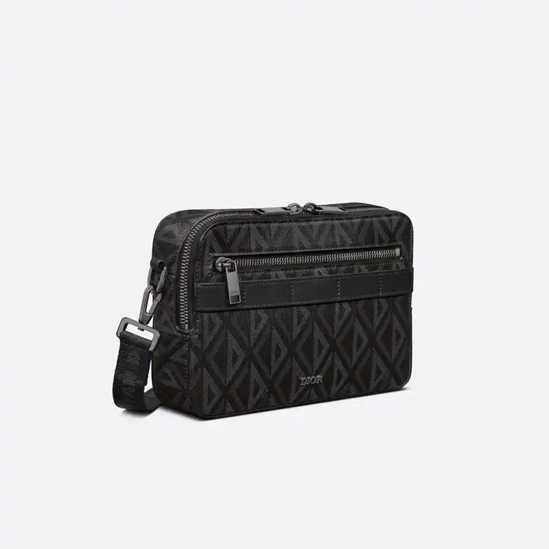 Cheap Dior Safari Messenger CD Diamond Motif Canvas Black 0205