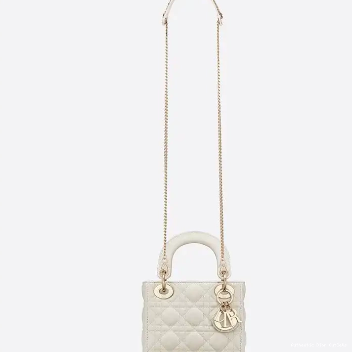 Cheap Cannage Dior Mini Lady Bag White Lambskin 0218