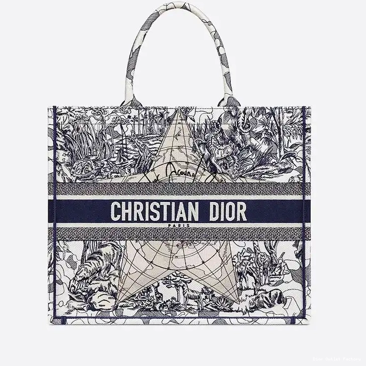 Cheap Book World the Motif Tote Blue Canvas Around Dior 0217