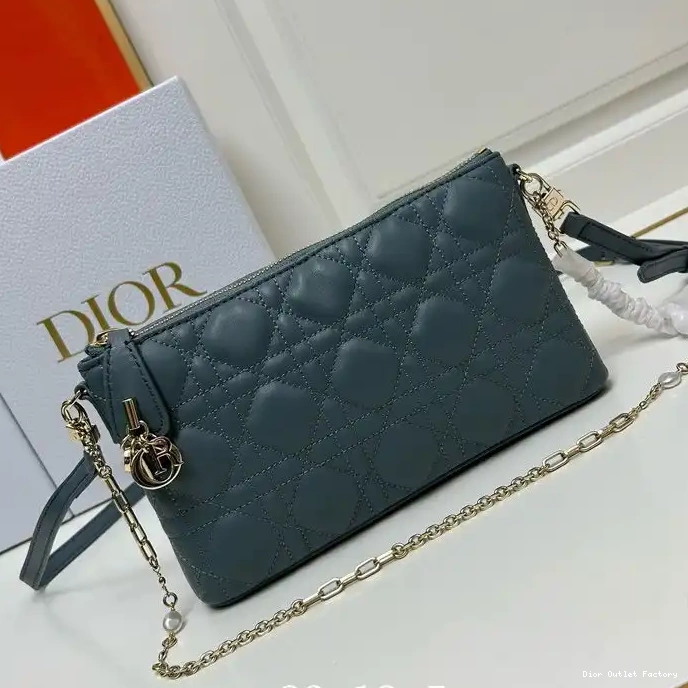 Cheap Cannage Mini Lambskin Blue Midi Bag Dior 0212