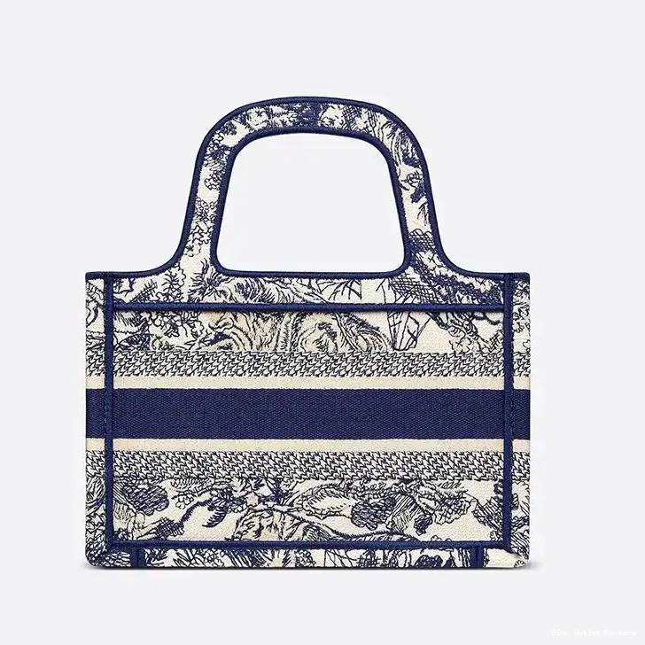 Cheap Motif Dior De Jouy Toile Book Canvas Tote Mini Blue 0212