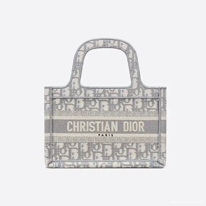 Cheap Dior Tote Book Mini Grey Canvas Motif Oblique 0211