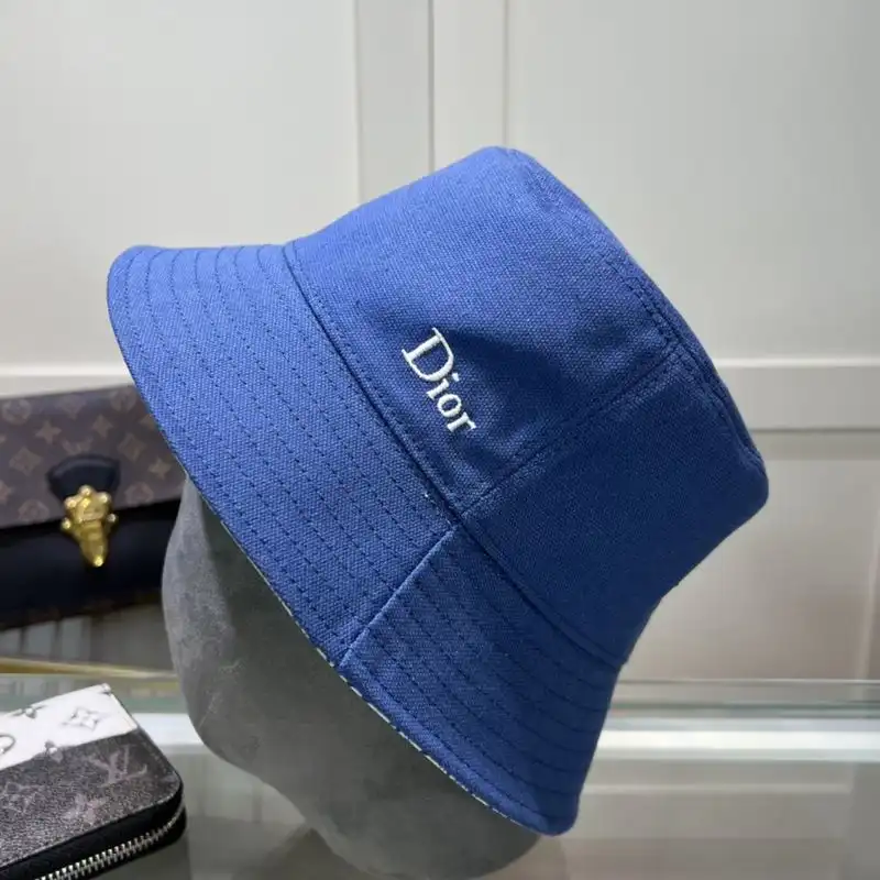 Cheap Dior Reversible Bucket Hat Dior Oblique Motif Cotton Blue 0203