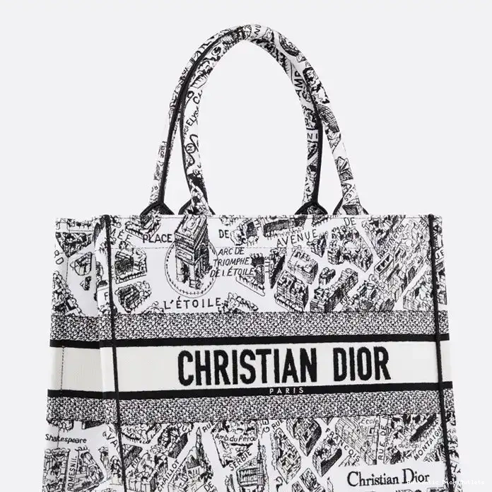 Cheap Canvas Book White Tote de Motif Paris Dior Plan 0210